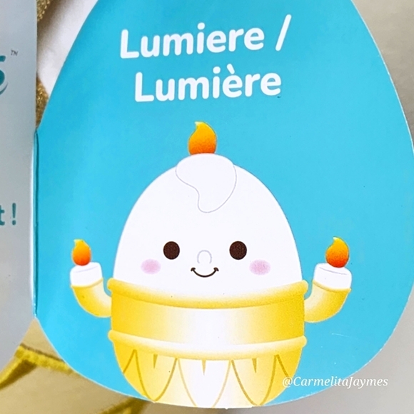 LUMIERE🕯11" White & Gold Candelabra Disney Beauty & the Beast Squishmallow NWT - Picture 4 of 9